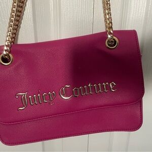 Juicy Couture Fuchsia Shoulder Bag with Gold Chain